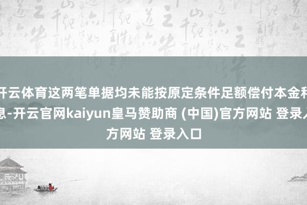 开云体育这两笔单据均未能按原定条件足额偿付本金和利息-开云官网kaiyun皇马赞助商 (中国)官方网站 登录入口