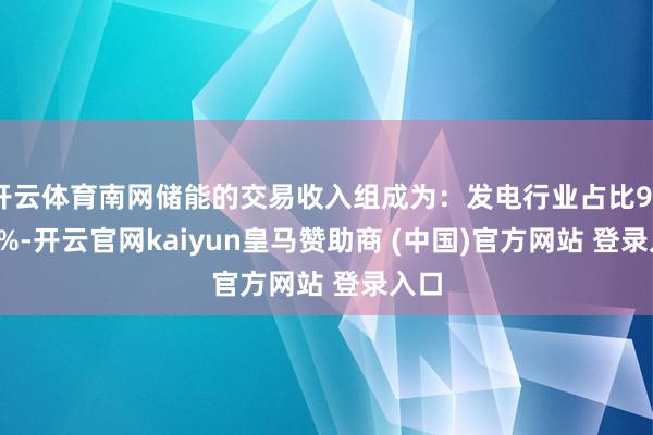 开云体育南网储能的交易收入组成为：发电行业占比98.13%-开云官网kaiyun皇马赞助商 (中国)官方网站 登录入口